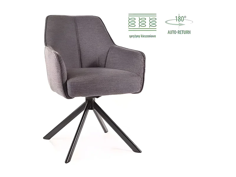 Chaise Notti/revêtement en tissu/rotation 180 degrés/Anthracite