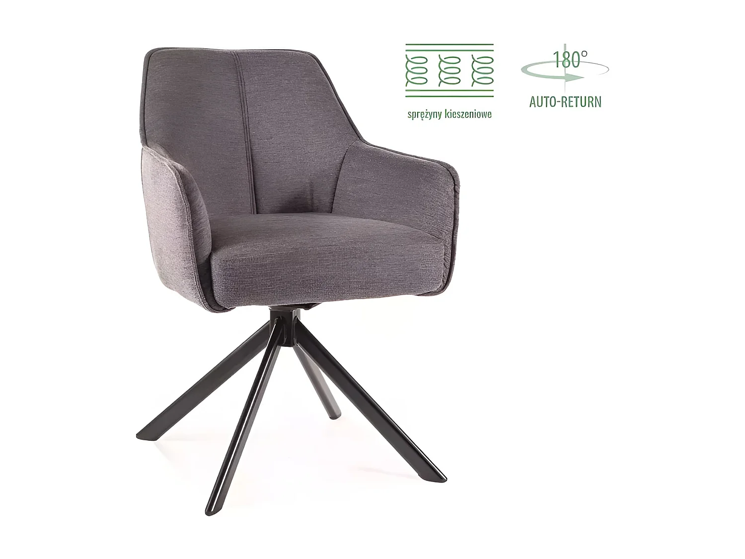 Sedia Notti/rivestimento in tessuto/rotazione 180 gradi/Antracite