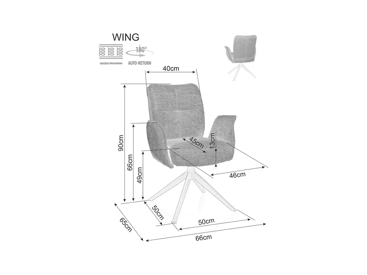 Poltrona ad ala/rivestimento in tessuto/rotazione di 180 gradi/Beige
