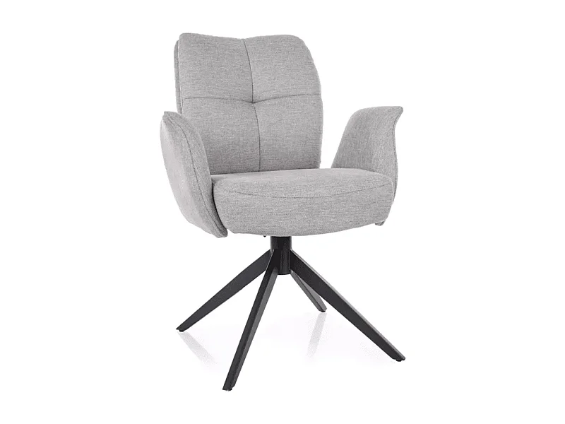 Fauteuil à oreilles/revêtement en tissu/rotation à 180 degrés/Gris