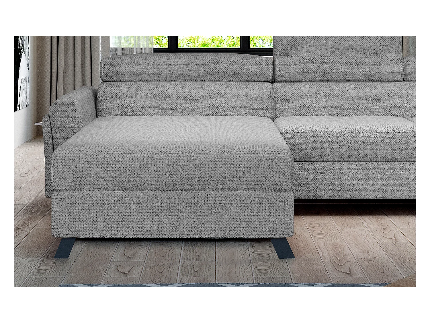 Divano d'angolo Silvy UR Tessuto-Grigio