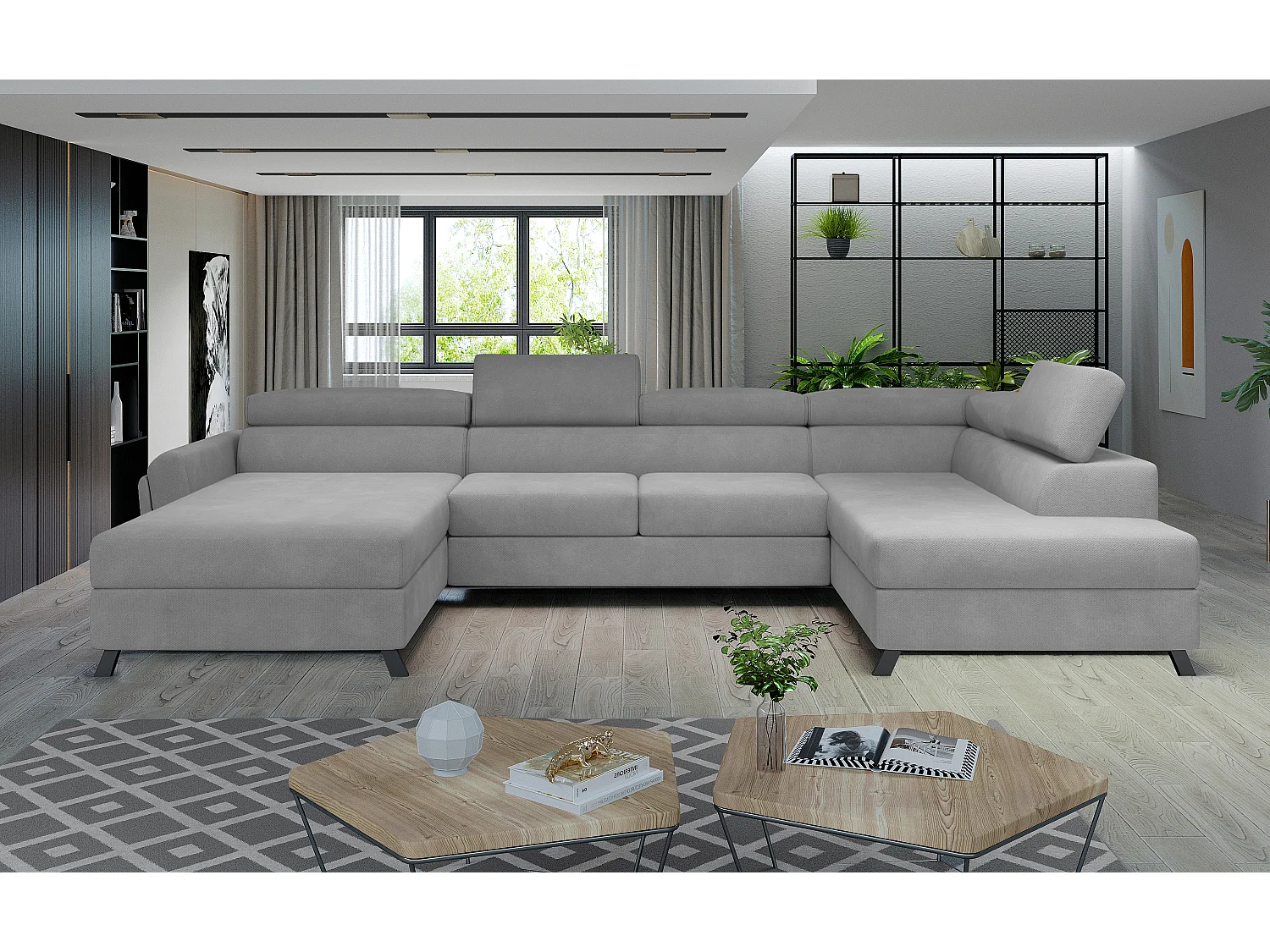 Canapé Corner Silvy UR Tissu-Gris