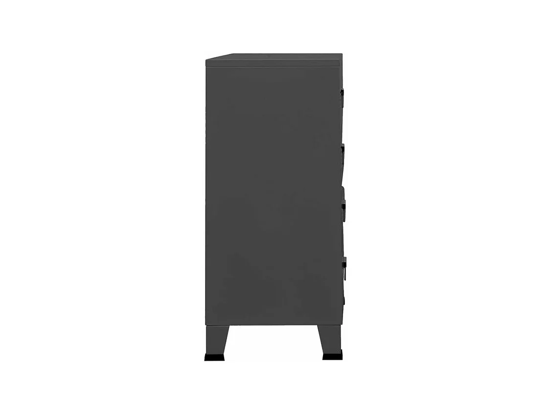Commode 4 tiroirs métal Kibane 78cm - Style industriel-Couleur Gris