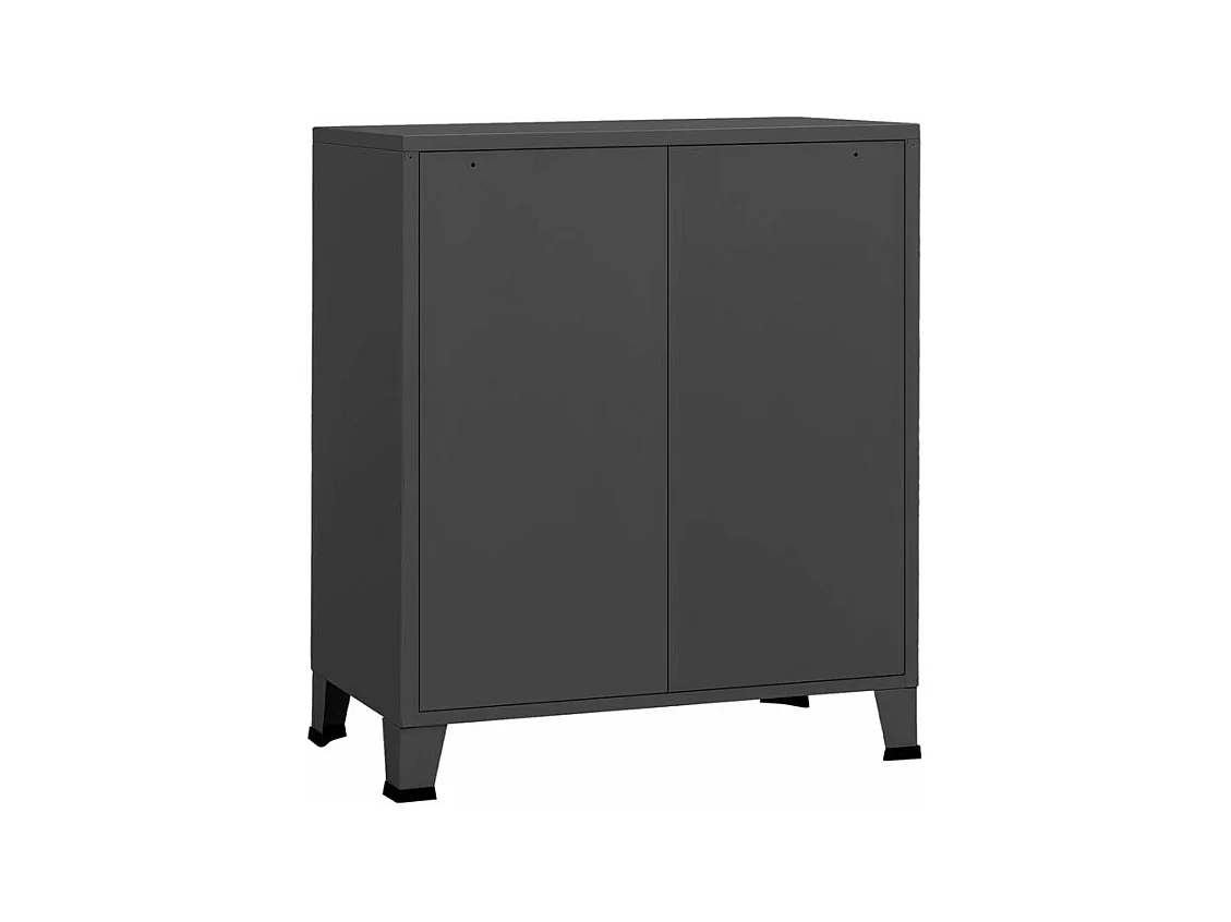 Commode 4 tiroirs métal Kibane 78cm - Style industriel-Couleur Gris
