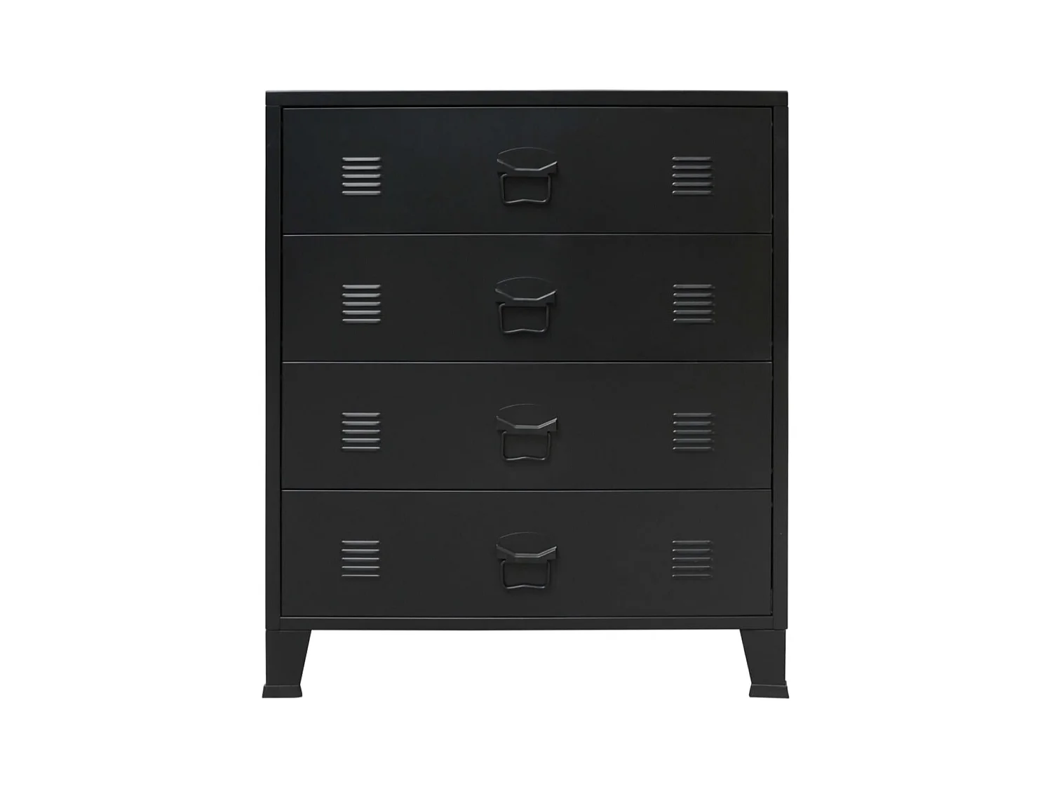 Commode 4 tiroirs métal Kibane 78cm - Style industriel-Couleur Gris