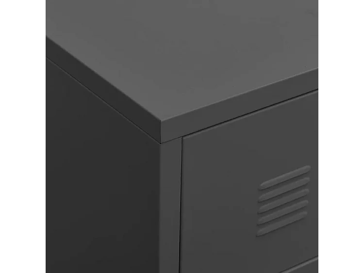 Commode 4 tiroirs métal Kibane 78cm - Style industriel-Couleur Gris