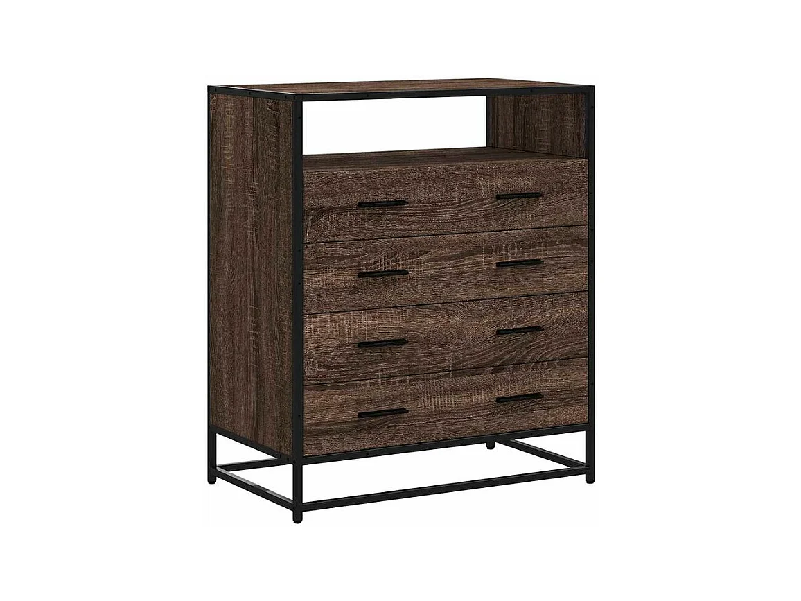 Commode chêne marron 70x41x70 bois d'ingénierie