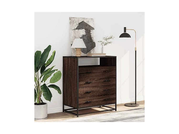 Commode chêne marron 70x41x70 bois d'ingénierie