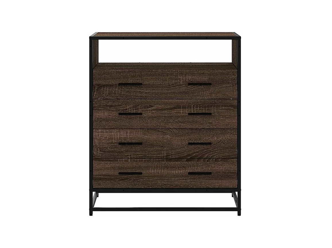 Commode chêne marron 70x41x70 bois d'ingénierie