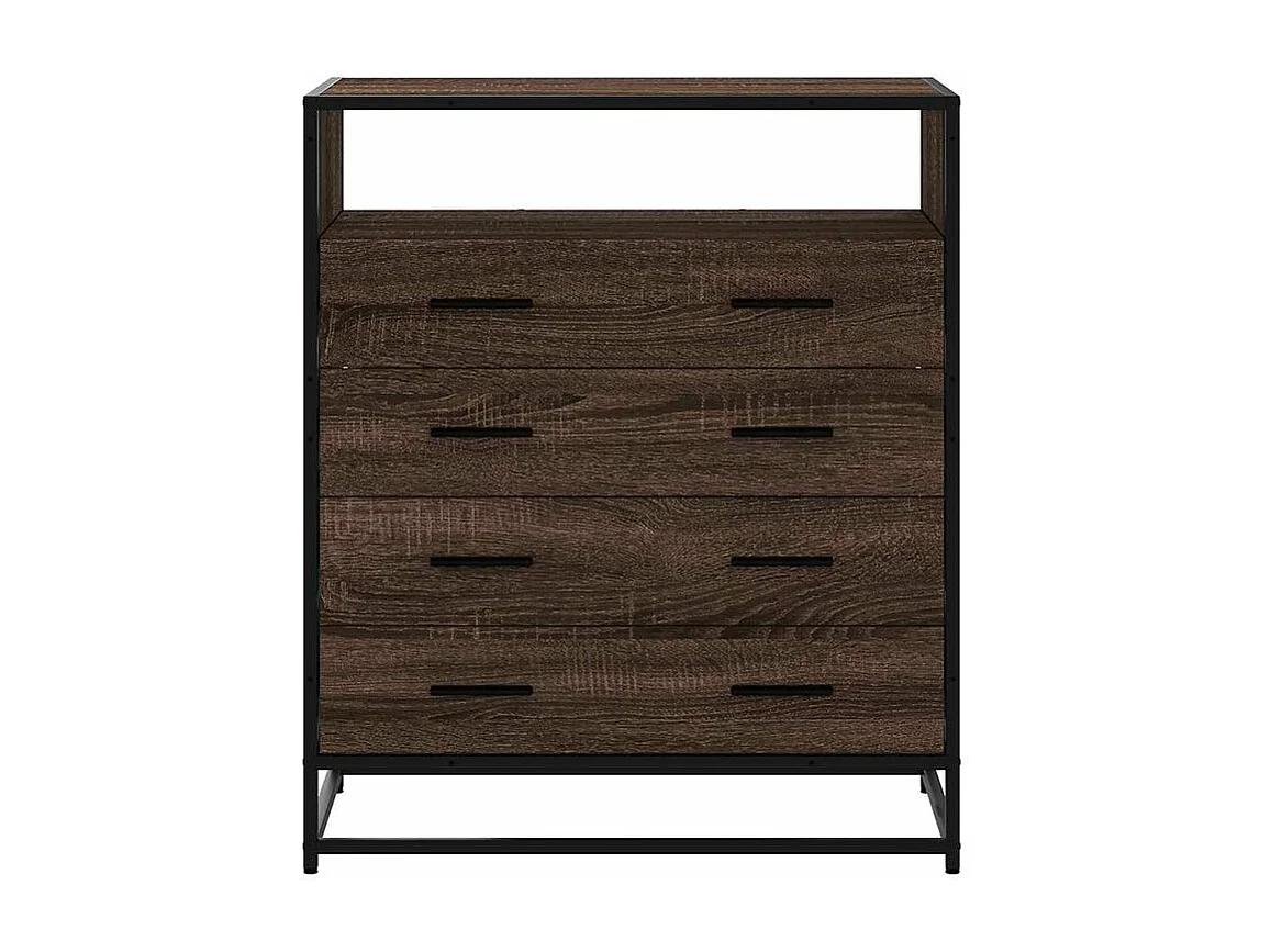 Commode chêne marron 70x41x70 bois d'ingénierie