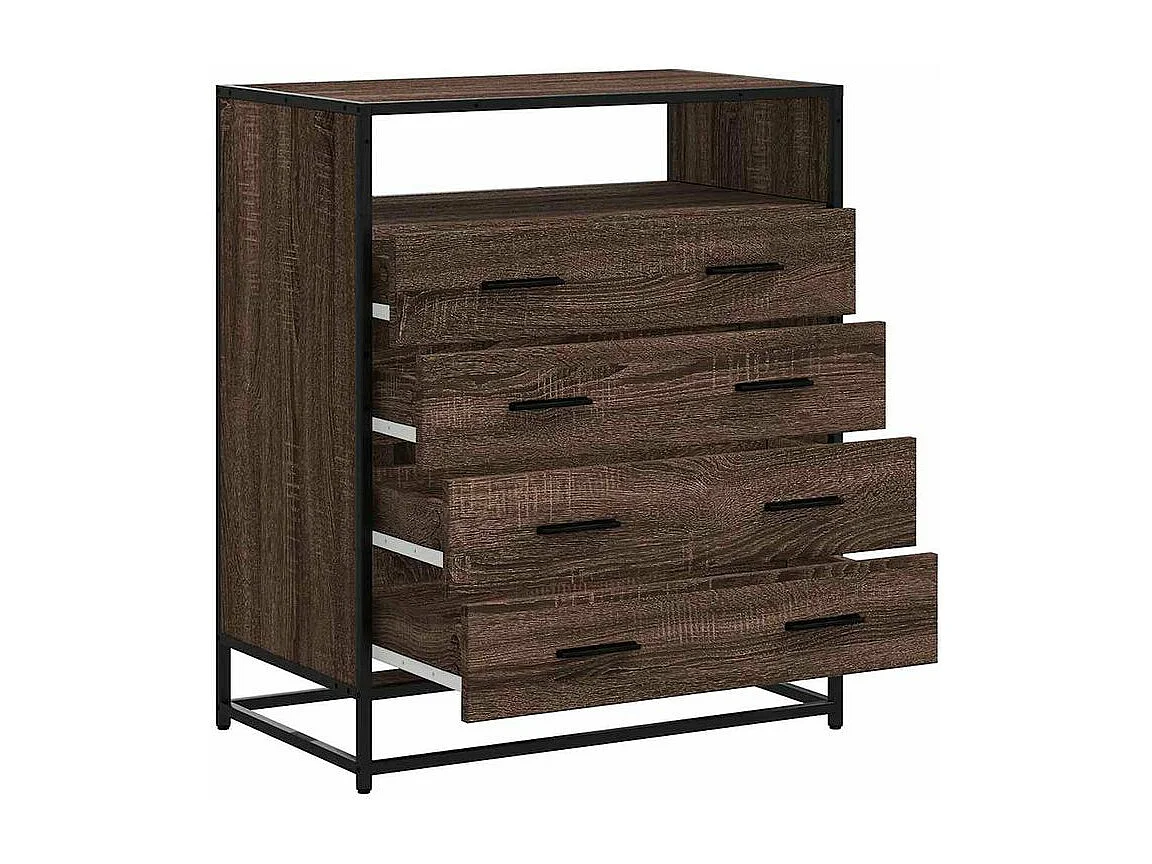 Commode chêne marron 70x41x70 bois d'ingénierie