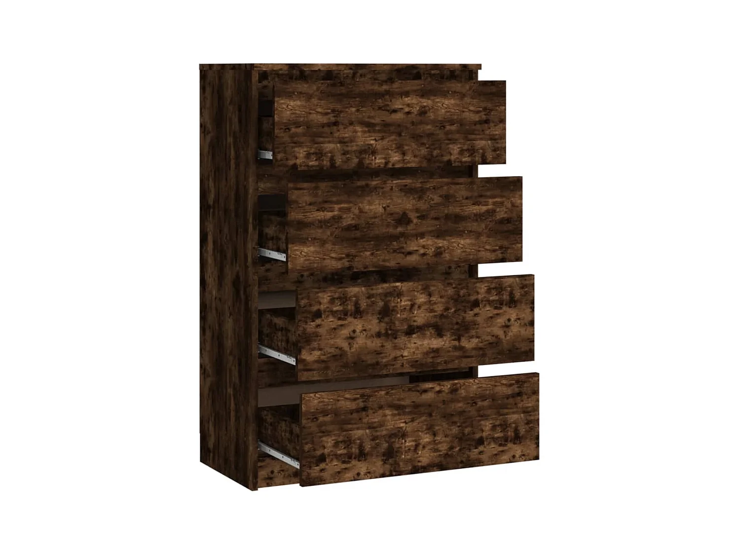 Commode haute 4 tiroirs en bois Agency - Fonctionnalité à votre service-Couleur Marron fumé