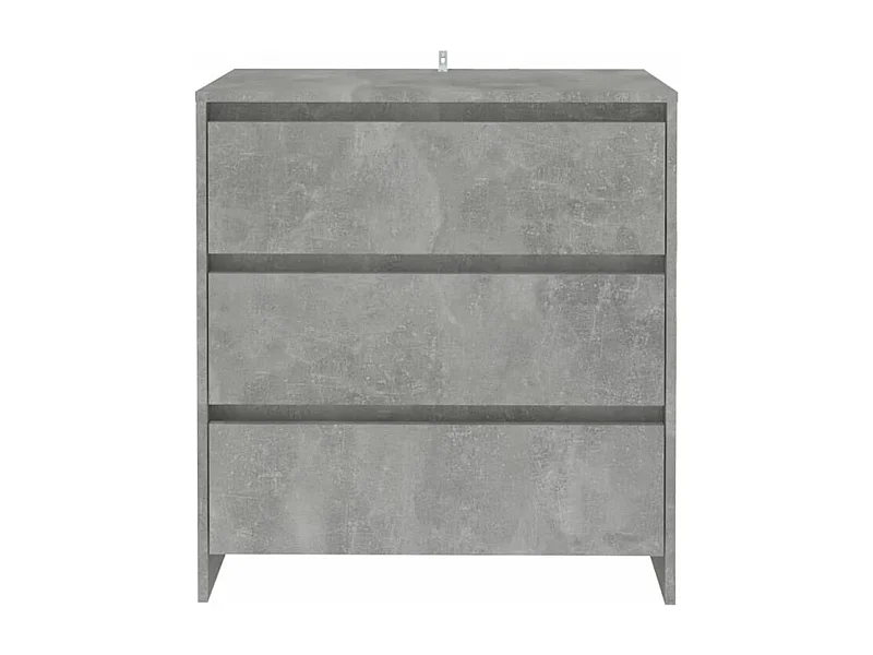 Commode 3 tiroirs en bois Klary 70cm - intemporelle et fonctionnelle-Couleur Gris béton