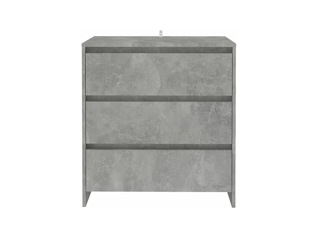 Commode 3 tiroirs en bois Klary 70cm - intemporelle et fonctionnelle-Couleur Gris béton