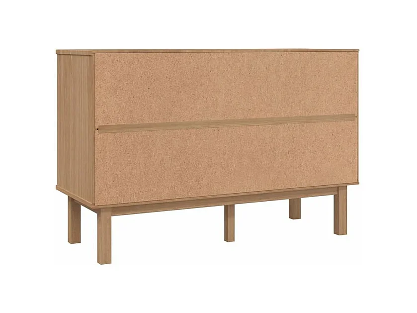 Commode marron et blanc 111x43x73,5 bois de pin massif