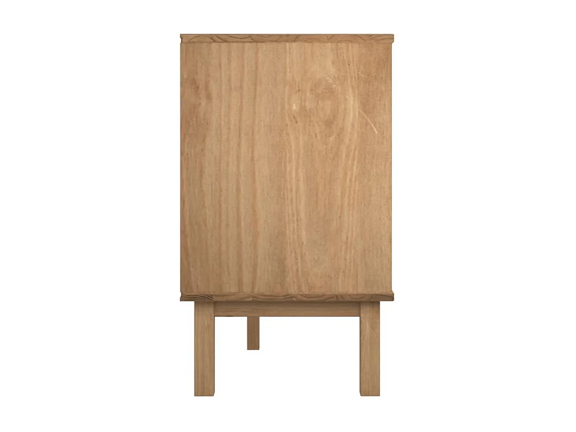 Commode marron et blanc 111x43x73,5 bois de pin massif