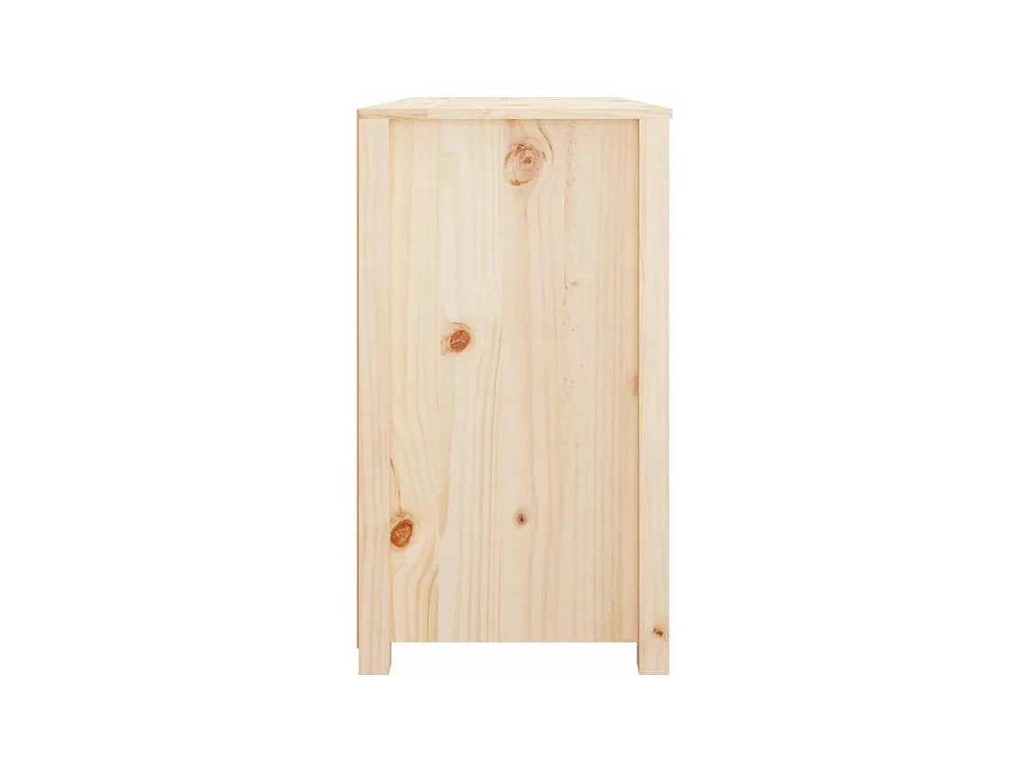 Commode 6 tiroirs en bois de pin massif 100cm – Collection Kaskita-Couleur Naturel