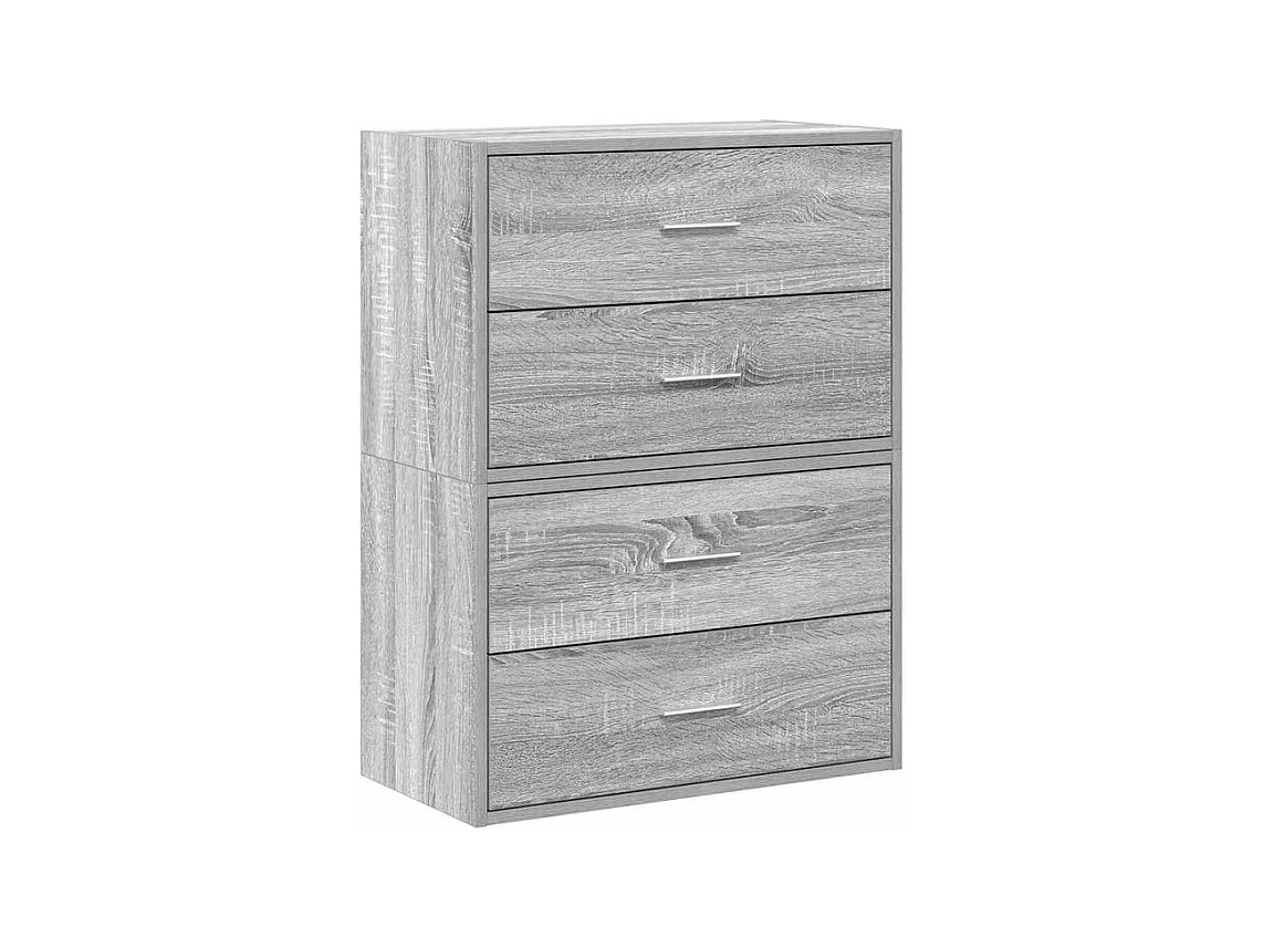 Armoires avec 2 tiroirs 2 pcs sonoma gris bois d'ingénierie