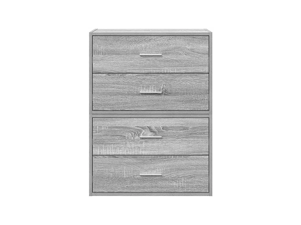 Armoires avec 2 tiroirs 2 pcs sonoma gris bois d'ingénierie