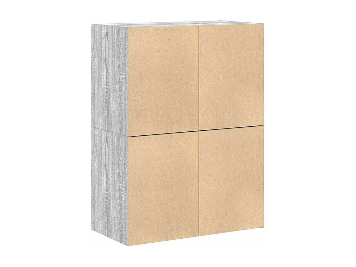 Armoires avec 2 tiroirs 2 pcs sonoma gris bois d'ingénierie