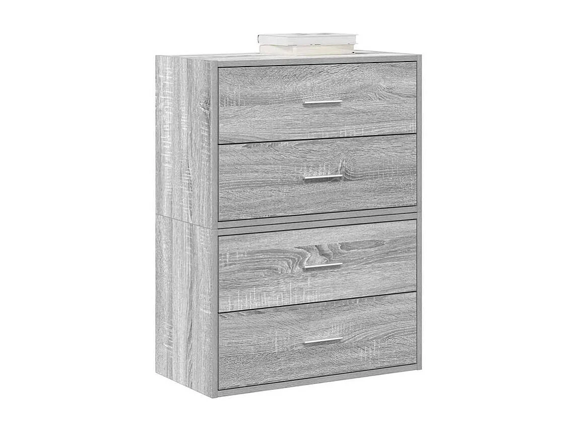 Armoires avec 2 tiroirs 2 pcs sonoma gris bois d'ingénierie