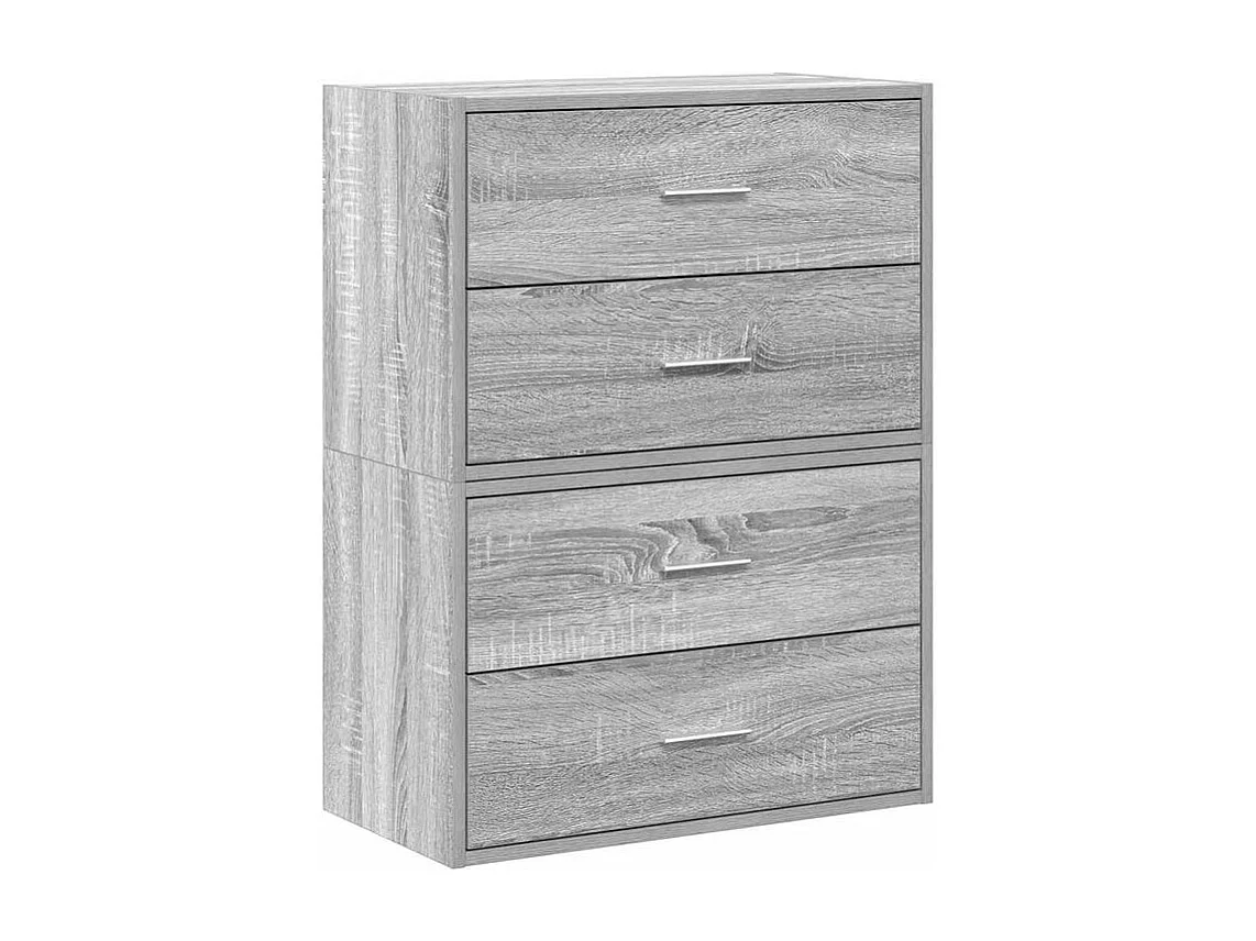Armoires avec 2 tiroirs 2 pcs sonoma gris bois d'ingénierie