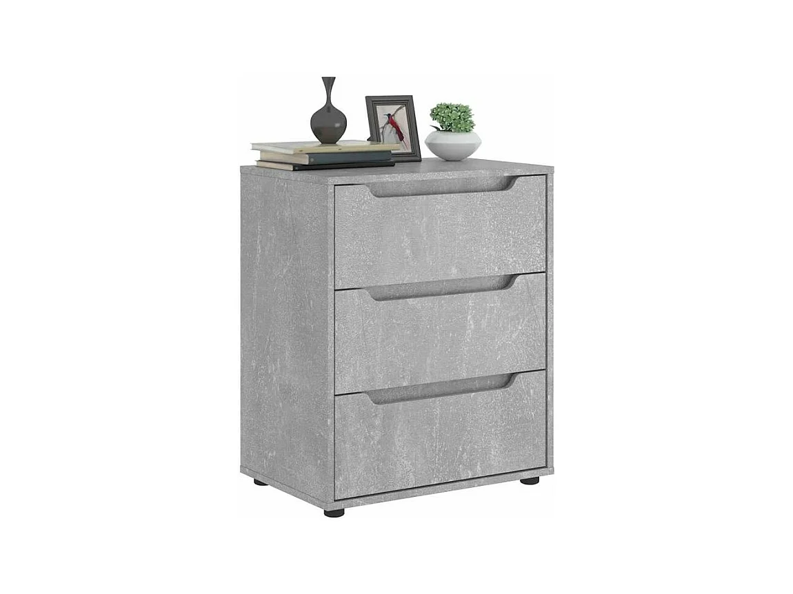 Buffet VISNES gris béton 60x40x73 bois d'ingénierie
