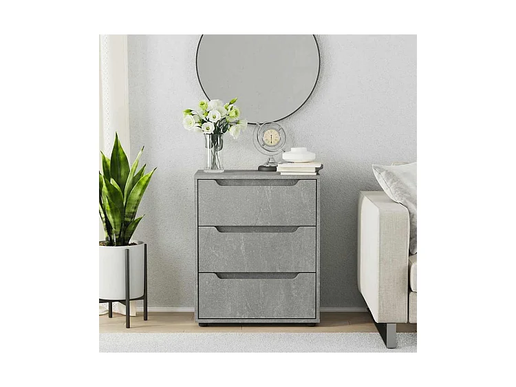 Buffet VISNES gris béton 60x40x73 bois d'ingénierie