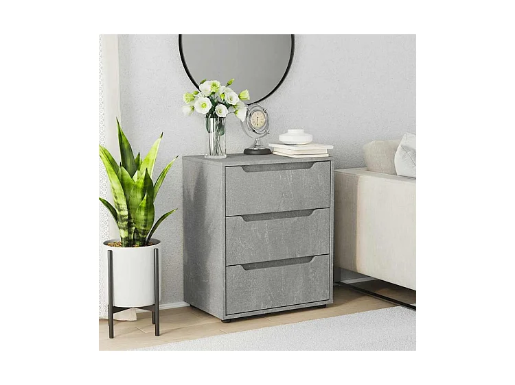 Buffet VISNES gris béton 60x40x73 bois d'ingénierie