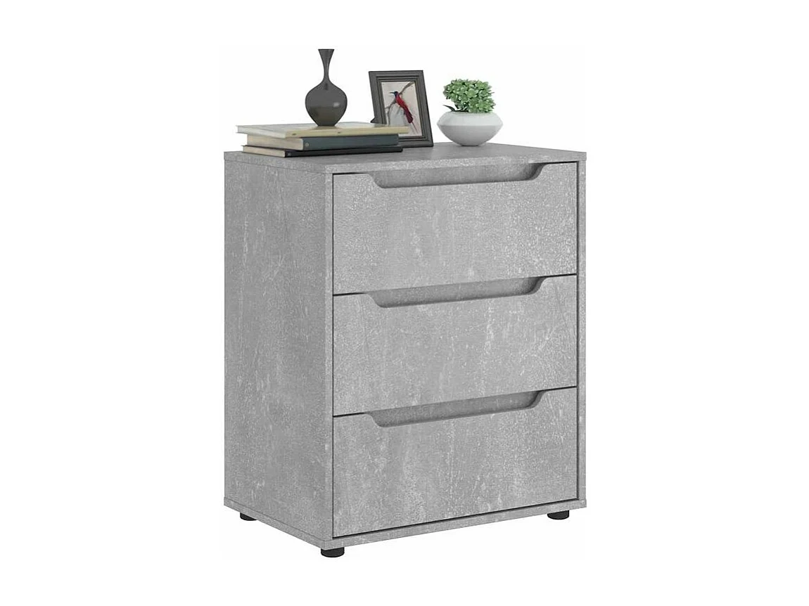 Buffet VISNES gris béton 60x40x73 bois d'ingénierie