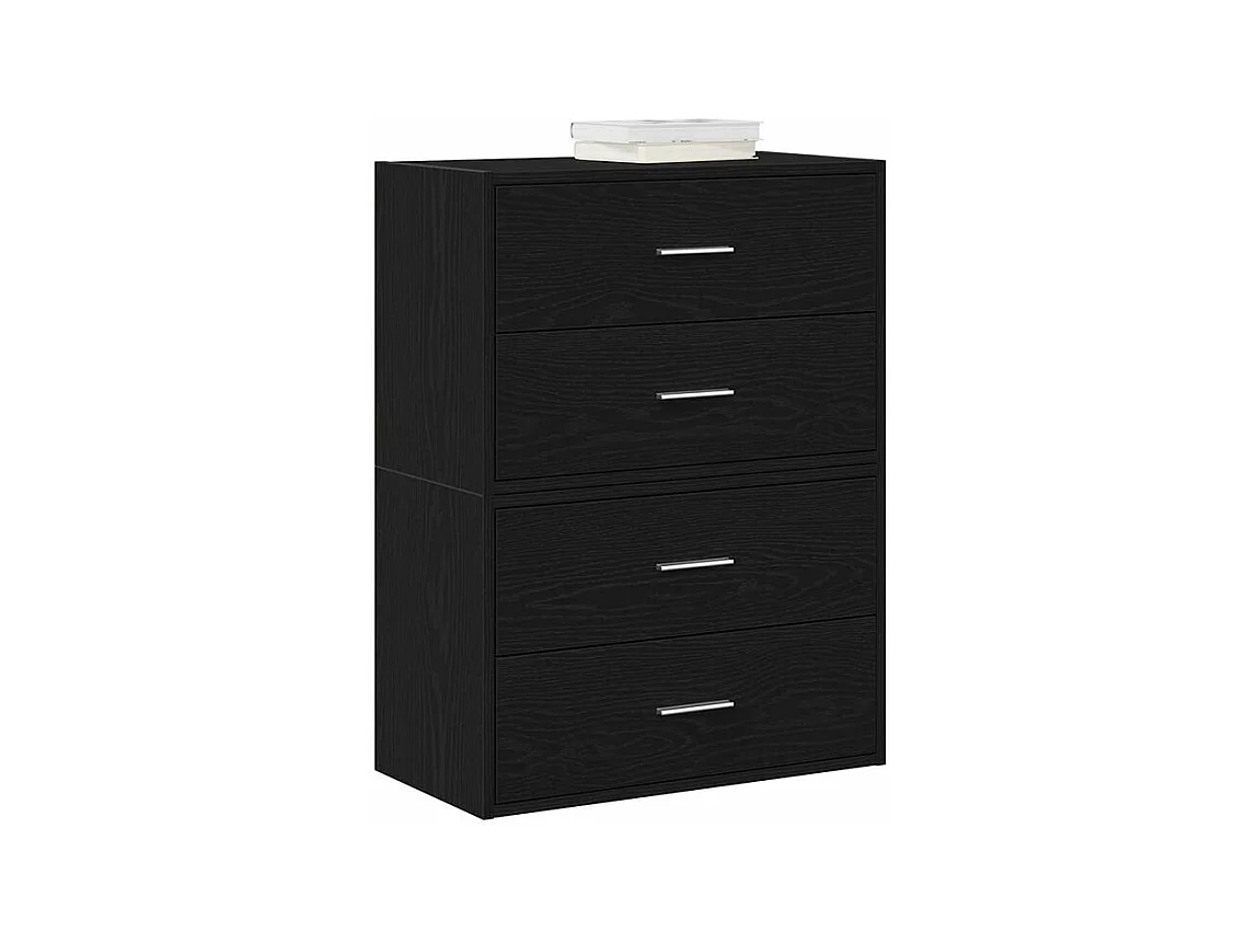 Armoires avec 2 tiroirs 2 pcs chêne noir bois d'ingénierie