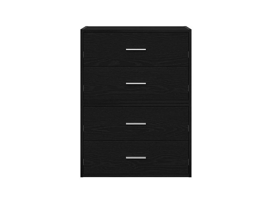 Armoires avec 2 tiroirs 2 pcs chêne noir bois d'ingénierie