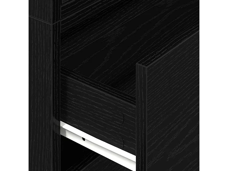 Armoires avec 2 tiroirs 2 pcs chêne noir bois d'ingénierie