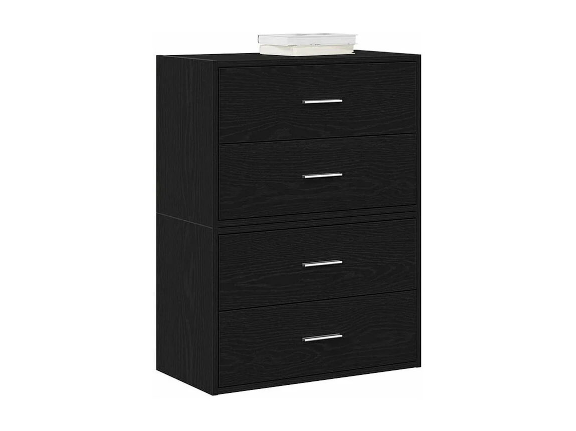 Armoires avec 2 tiroirs 2 pcs chêne noir bois d'ingénierie