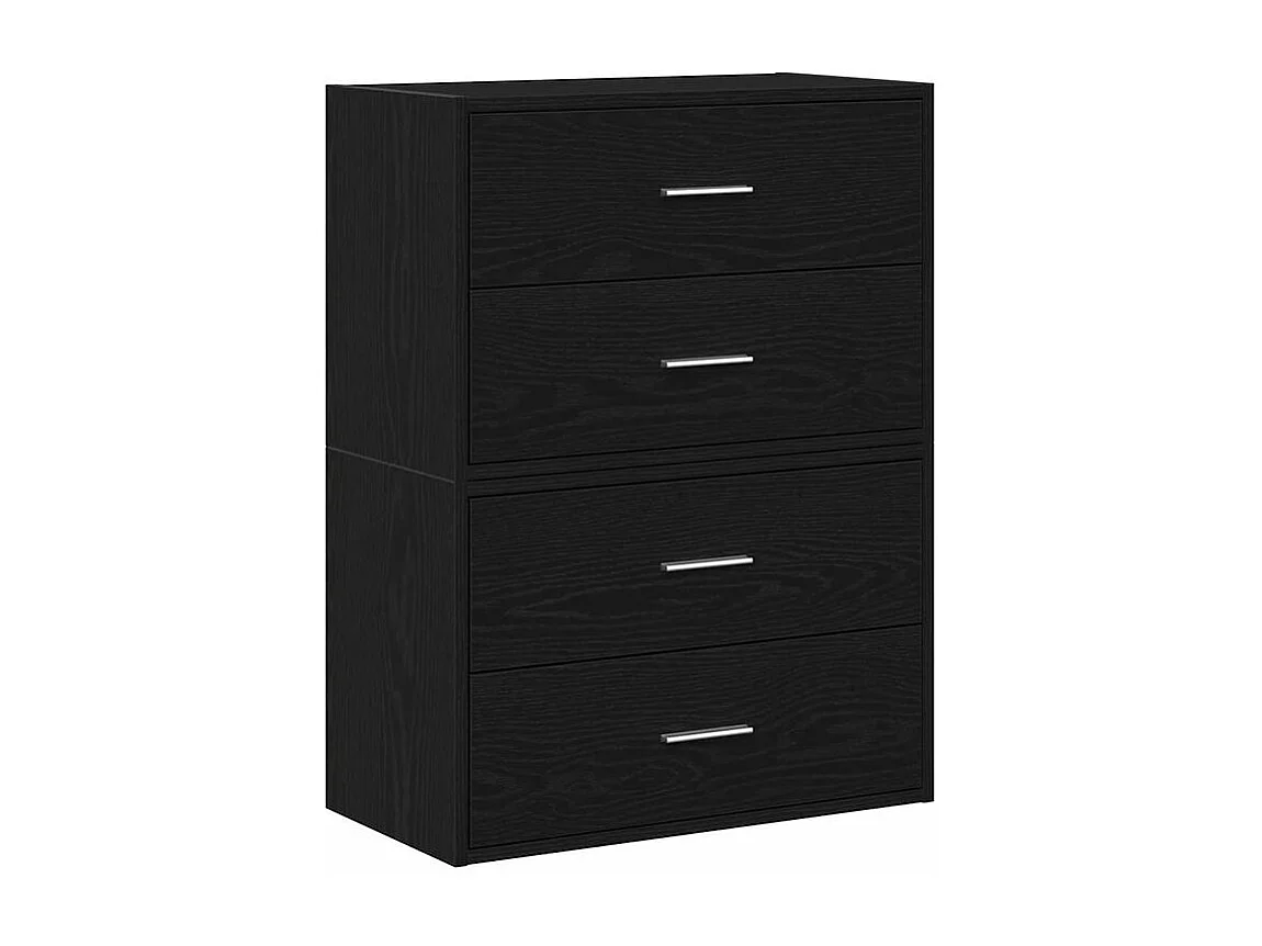 Armoires avec 2 tiroirs 2 pcs chêne noir bois d'ingénierie