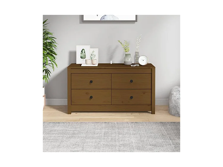 Armoire latérale Marron Miel 100x40x54 Bois de pin massif