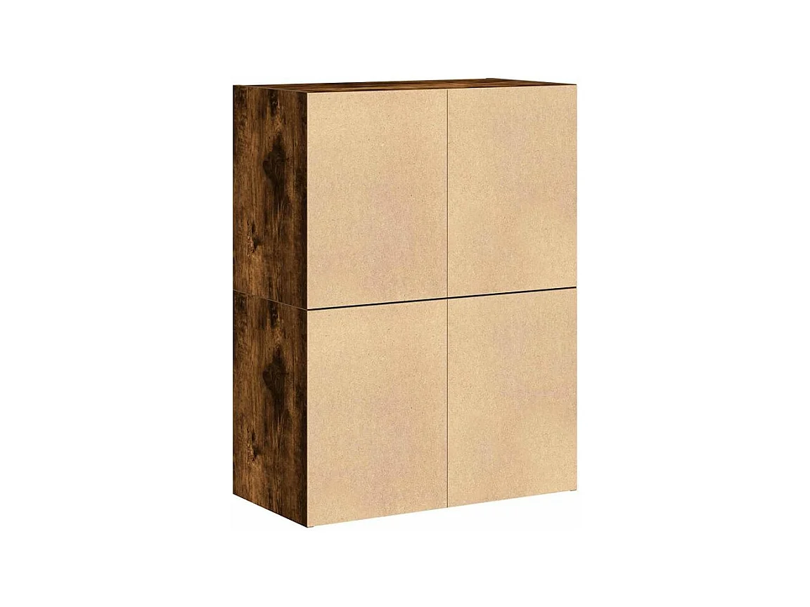 Armoires avec 2 tiroirs 2 pcs chêne fumé bois d'ingénierie