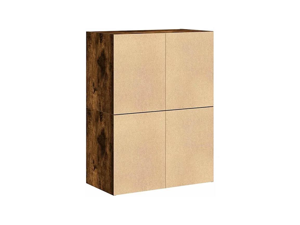 Armoires avec 2 tiroirs 2 pcs chêne fumé bois d'ingénierie