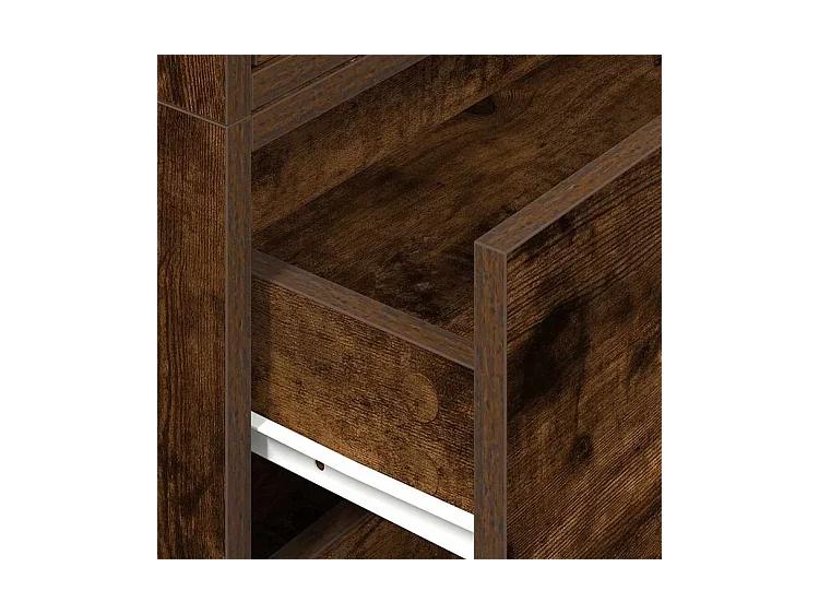 Armoires avec 2 tiroirs 2 pcs chêne fumé bois d'ingénierie