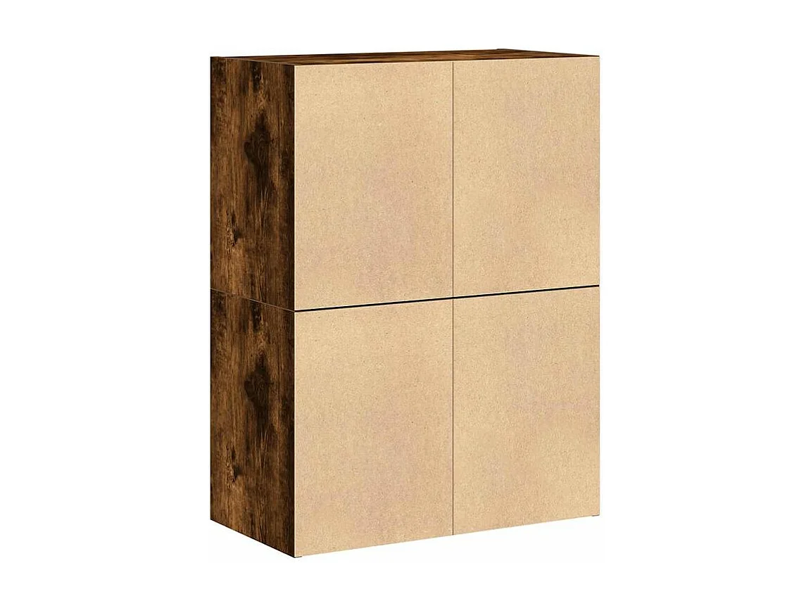 Armoires avec 2 tiroirs 2 pcs chêne fumé bois d'ingénierie