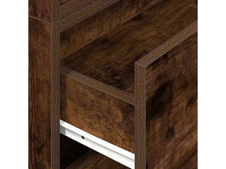 Armoires avec 2 tiroirs 2 pcs chêne fumé bois d'ingénierie