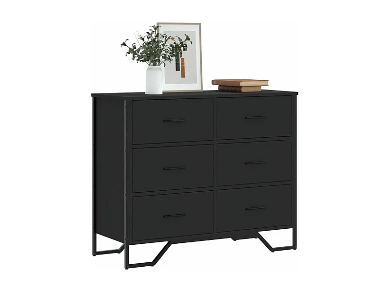 Commode noir 91x35,5x74,5 bois d'ingénierie