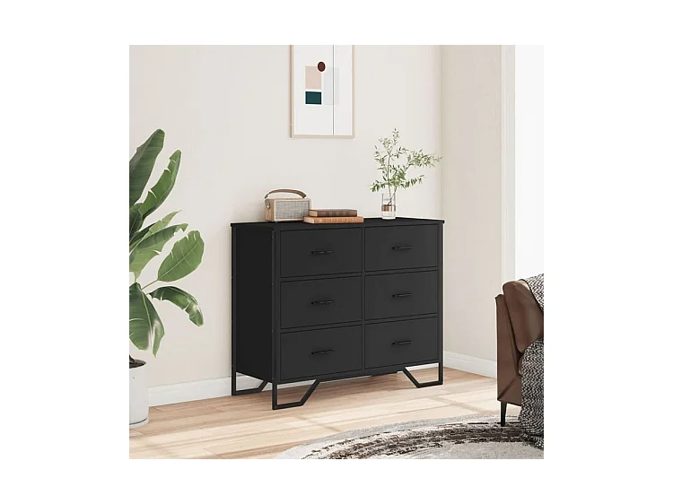 Commode noir 91x35,5x74,5 bois d'ingénierie