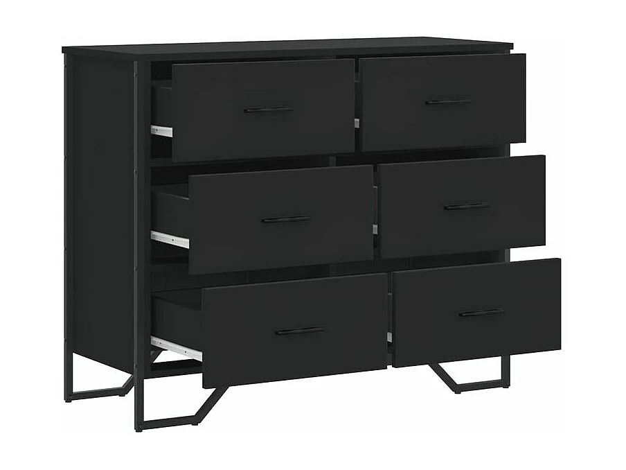 Commode noir 91x35,5x74,5 bois d'ingénierie