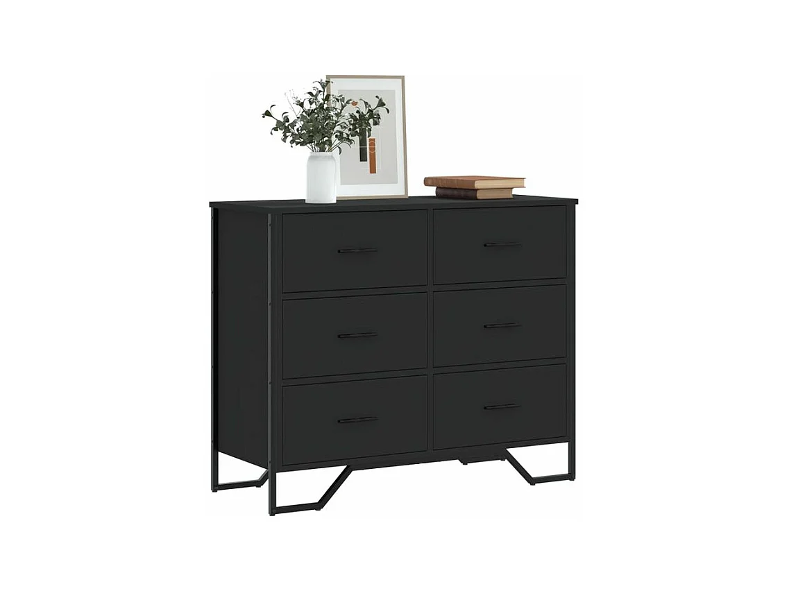 Commode noir 91x35,5x74,5 bois d'ingénierie