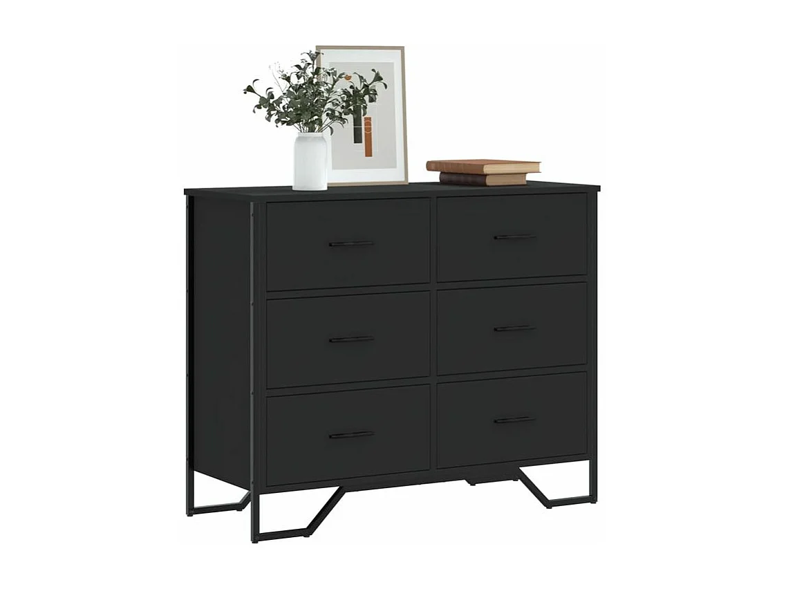 Commode noir 91x35,5x74,5 bois d'ingénierie
