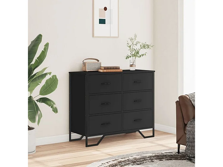 Commode noir 91x35,5x74,5 bois d'ingénierie