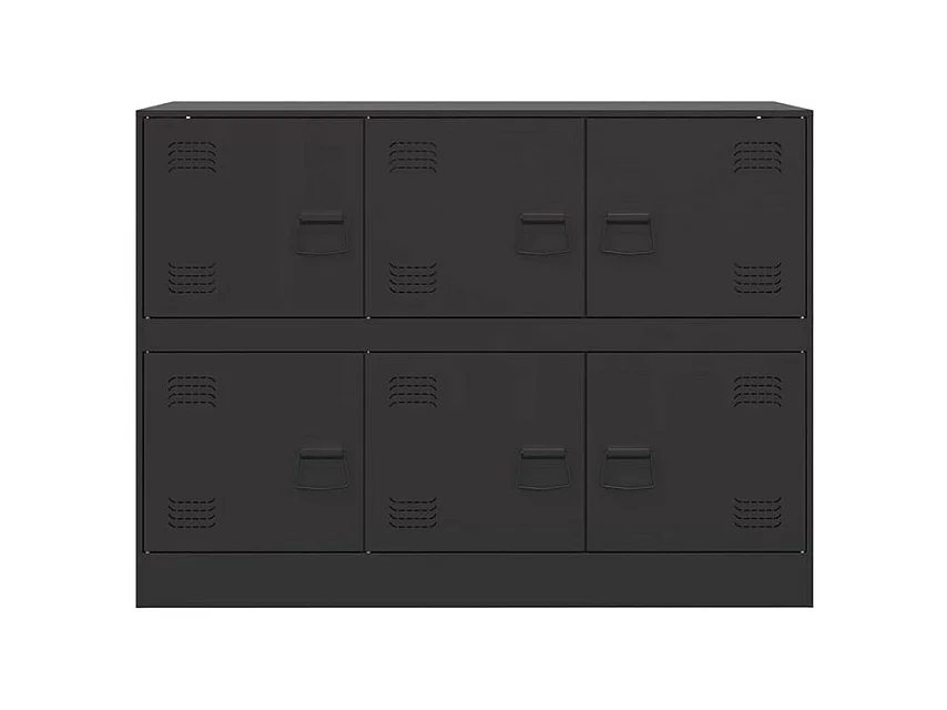 Commode à 6 casiers en acier Klavin 99cm - Style industriel-Couleur Noir