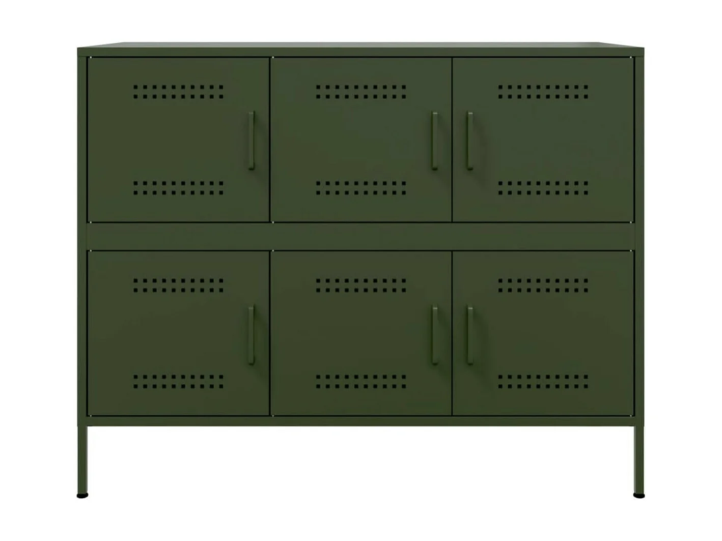 Commode à 6 casiers en acier Klavin 99cm - Style industriel-Couleur Noir