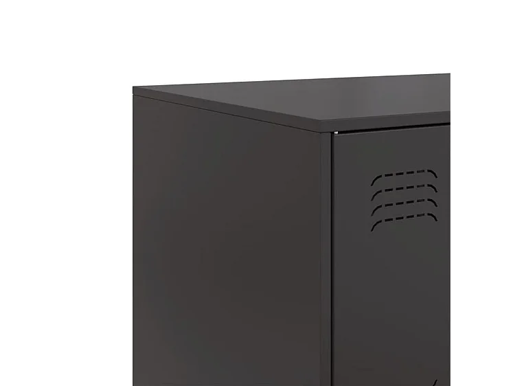 Commode à 6 casiers en acier Klavin 99cm - Style industriel-Couleur Noir